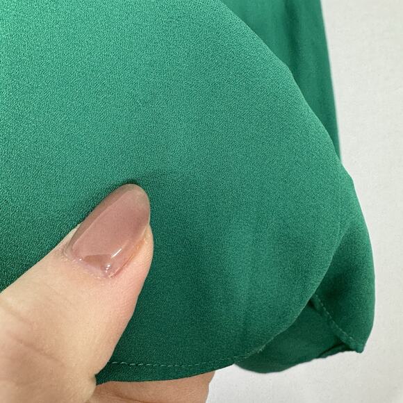 Maeve Anthro Womens Dress 4 Green Valparaiso Chiffon Tie Bow Front Career Preppy - Picture 9 of 16